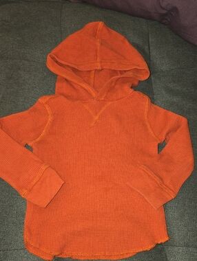 GAP Toddler Orange-Red Ribbed Thermal Hoodie